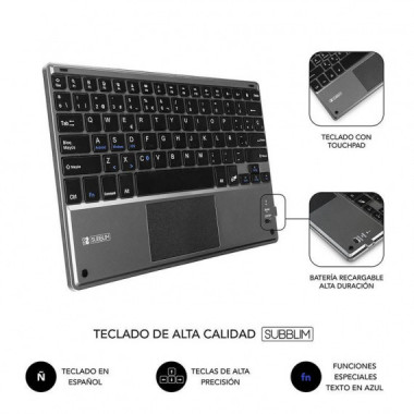 Teclado Bluetooth Universal Subblim con Touchpad SMBT51