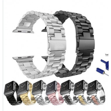 Correa de Acero Inoxidable con Cierre Mariposa Compatible Apple Watch 38mm/40mm/41mm