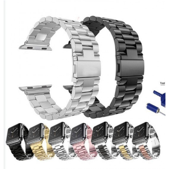 Correa de Acero Inoxidable con Cierre Mariposa Compatible Apple Watch 38mm/40mm/41mm