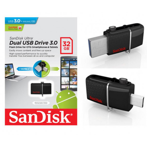 Pendrive SANDISK Ultra Dual Drive M3.0 32GB USB 3.0 y Micro USB