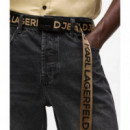 Klj Reversible Webbing Belt Travertine  KARL LAGERFELD