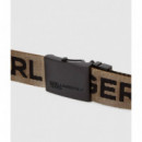 Klj Reversible Webbing Belt Travertine  KARL LAGERFELD
