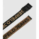 Klj Reversible Webbing Belt Travertine  KARL LAGERFELD
