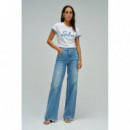 Camisetas Mujer Camiseta SALSA JEANS Branding con Denim