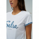 Camisetas Mujer Camiseta SALSA JEANS Branding con Denim