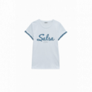 Camisetas Mujer Camiseta SALSA JEANS Branding con Denim