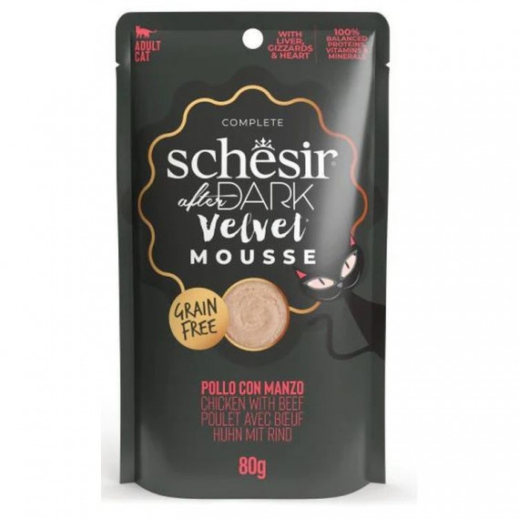 SCHESIR Gato Adulto After Dark Mousse Pollo y Ternera Pouch