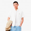 Camisa Oxford Regular Fit de Manga Corta  LACOSTE