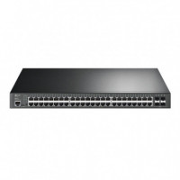 TP-LINK Switch Jetstream Gestionable Gigabit L2+ de 48 Puertos Poe 384W con 4 Ranuras Sfp
