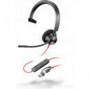 HP Poly Auriculares con Cable Blackwire 3310 + Adaptador Usb-c/a con Certificacion Micrsoft Teams