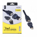 Cable One Plus HDMI 3 en 1 Micro/mini/hdmi AU216 1.5M  ONE+
