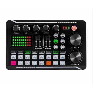 Tarjeta de Sonido y Mezclador F998 para Podcast, Streaming y Cambiador de Voz