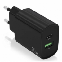 Cargador AISENS 20W 1XUSB-C PD3.0 1XUSB-A QC3.0 A110-0755 Negro