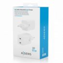 Cargador AISENS Gan 65W 2XUSB-C PD3.0 QD4.0 Blanco ASCH-65W2P039-W