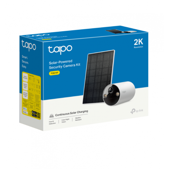 Cámara de Videovigilancia TP-Link Tapo TC82-Kit Wi-Fi con Energía Solar y Soporte 512GB