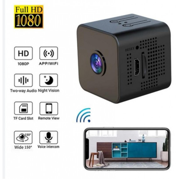 Cámara Wifi Mini Cubo Full HD X1 con Lector Micro Sd