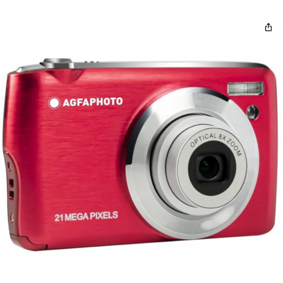 Cámara Digital AGFAPHOTO DC8200 18 Megapíxeles 8X Zoom Digital 3.2" Rojo