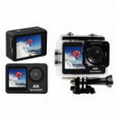 Cámara de Acción Digital SUNSTECH Adventure 4K IPX8 con Pantalla Dual y Accesorios Impermeables (16 Mpx)