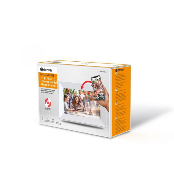 Marco Digital DENVER Frameo PFF-726 Blanco de 7" con Wifi y 16GB