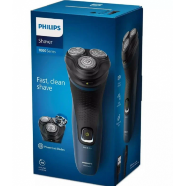 Afeitadora El&eacute;ctrica Philips Serie 1000 S1151/00 Negro/Azul