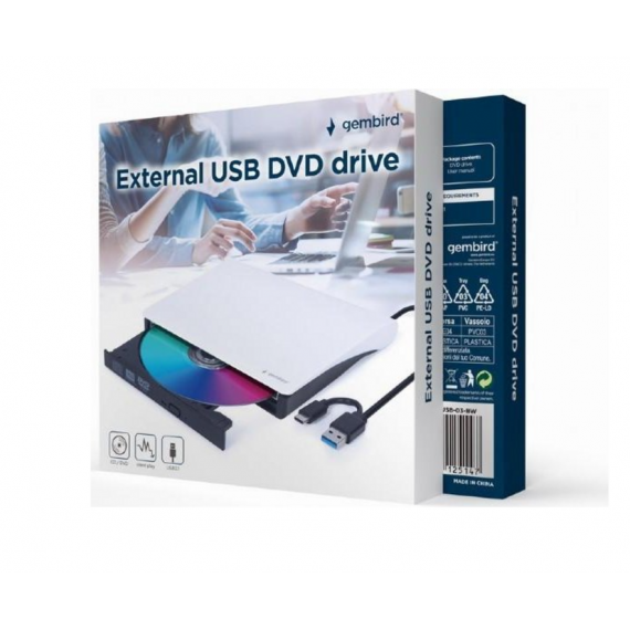 Regrabador Externo GEMBIRD USB 3.1 Cd/dvd (DVD-USB-03)