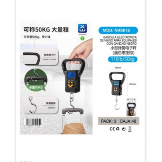 Báscula Electrónica de Mano para Equipaje 110 lb / 50 kg