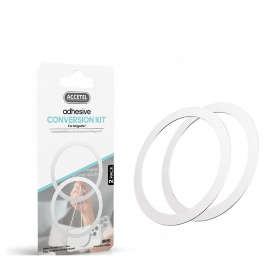 Anillo Adhesivo de Hierro para Móviles, Negro (pack 2 Unidades) SP151W  ACCETEL