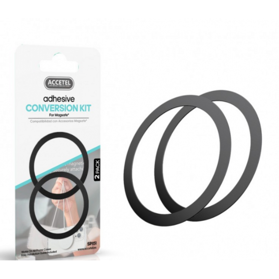Anillo Adhesivo de Hierro para Móviles Negro (Paquete de 2 Unidades) Accetel SP151B