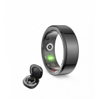 Anillo Inteligente Ksix Saturn Talla S Negro con Medici&oacute;n de Sue&ntilde;o y Ox&iacute;geno en Sangre