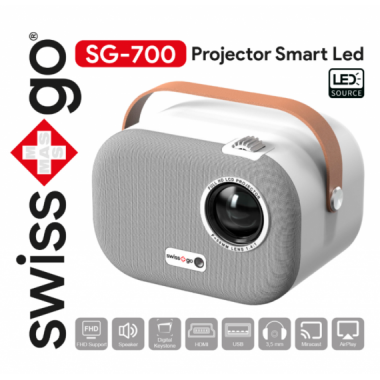 Proyector Swiss Go SG700 Full HD 1080p con 4K, Miracast y AirPlay