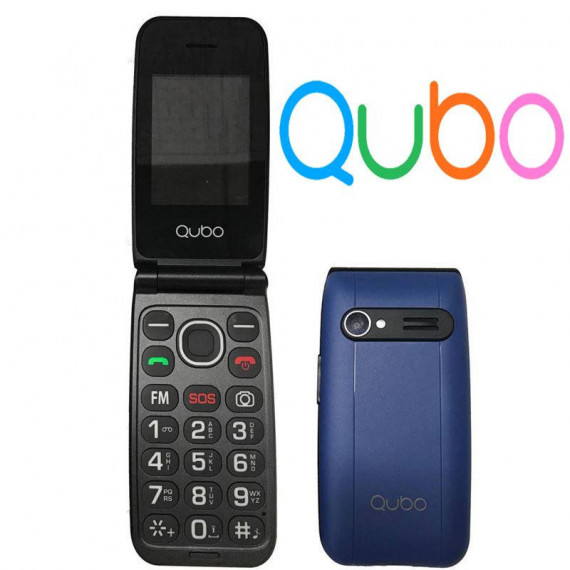 Móvil QUBO Neonw Azul con Teclas Grandes, Radio Fm, Función Sos, Cámara y BLUETOOTH