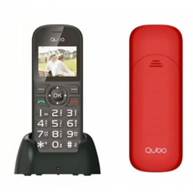 M&oacute;vil Qubo D-1803 para Mayores Negro/Rojo (800mAh)