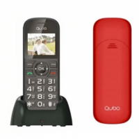 Móvil QUBO D-1803 para Mayores, Negro/rojo, 800MAH