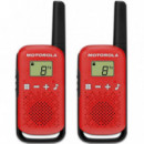 MOTOROLA T42 Pack 2 Walkie Talkie con Alcance 4KM Rojo