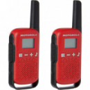 MOTOROLA T42 Pack 2 Walkie Talkie con Alcance 4KM Rojo