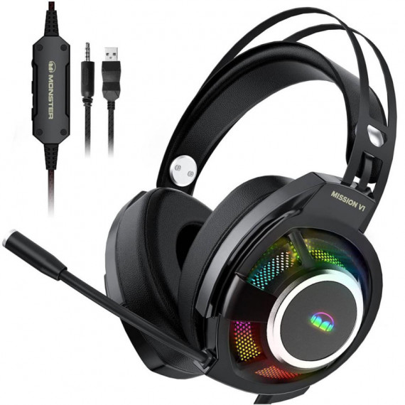 Auricular Gaming MONSTER Mission V1 Negro