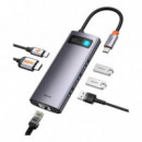 Adaptador Usb-c 6-1 BASEUS CAHUB-CW0G  3X USB 3.0 + HDMI + Pd +  RJ45