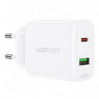 Cargador Usb-c y USB 20W ACEFAST A25 Blanco