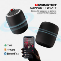 MONSTER S110 Altavoz BLUETOOTH y Micro Sd Negro