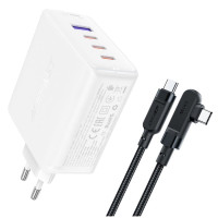 Cargador Usb-c y USB 100W+ Cable Usb-c ACEFAST A37 Blanco