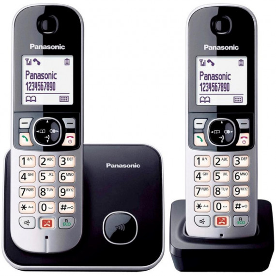 PANASONIC KX-TG6852SPB Teléfono Inalámbrico Duo Anti Spam Plata