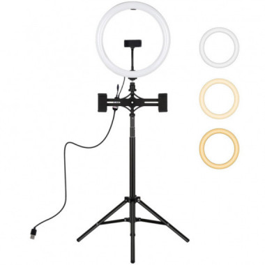 PULUZ PKT3062B Aro de Luz 30CM con 3 Tonos y Tr&iacute;pode de 1.65CM