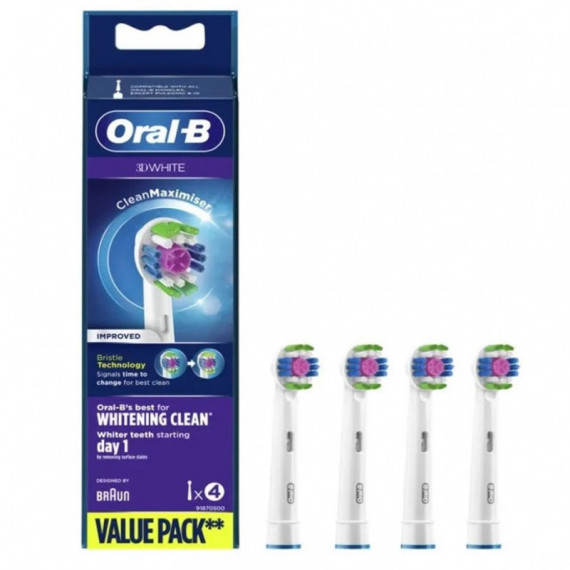 BRAUN Oral-b 4 Cabezales de Recambio 3D White (EB18PRB-4)
