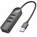BOROFONE DH5 Hub USB con 4 Puertos 3.0 5 Gbps y Cable de 1.2 Metros