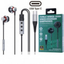 Remax RM-635a Auricular de Cable USB-C Cambiador de VOZ