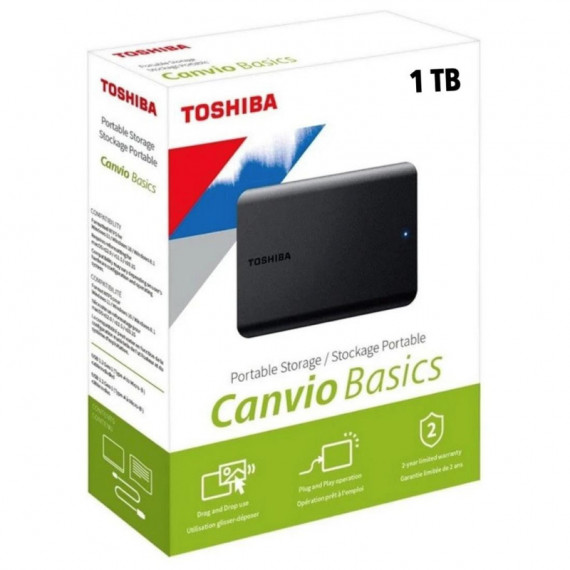 Disco Duro Externo TOSHIBA 1 Tb USB 3.2 Canvio Basic (HDTB510EK3AA)