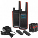 MOTOROLA T82 Twin Walkie Pack 2 Negro Rojo