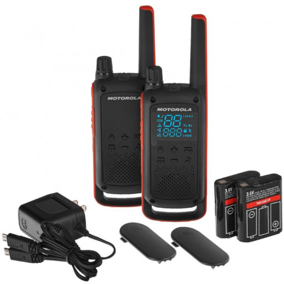 MOTOROLA T82 Twin Walkie Pack 2 Negro Rojo