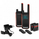 MOTOROLA T82 Twin Walkie Pack 2 Negro Rojo
