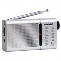 DAEWOO DW1037 Radio Am/fm con Altavoz y Antena Plata